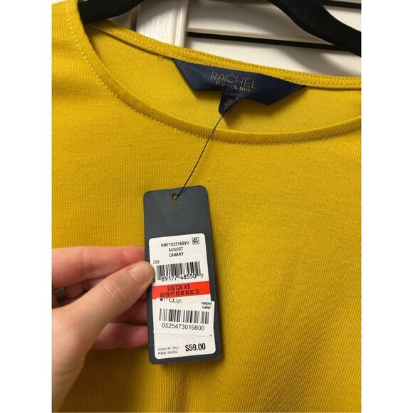 Rachel Roy NWD Val Knot Front Long Sleeve Top Yellow Size XS, MSRP $59 - Picture 10 of 11